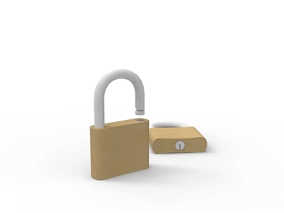 Brown Door Handle With White Lever And Secure Lock Design For Home Use 3d model