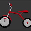Children Red Tricycle with Stable Wheels and Comfortable Seat for Play