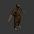 Military Style Brown Clothing with Hat Multiple Pockets and Tactical Gear for Outdoor Use