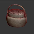 Traditional Brass Heating Appliance With Handle And Perforated Lid For Home Use
