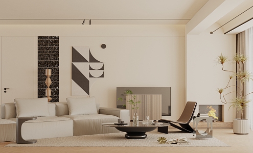 modern living room 3d model