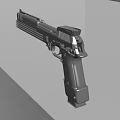Gray Metal Pistol Design With Sleek Structure 3D Model And Ergonomic Grip