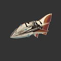 Futuristic Sci Fi Spaceship With Sleek Streamlined Design And Blue Accents 3d model