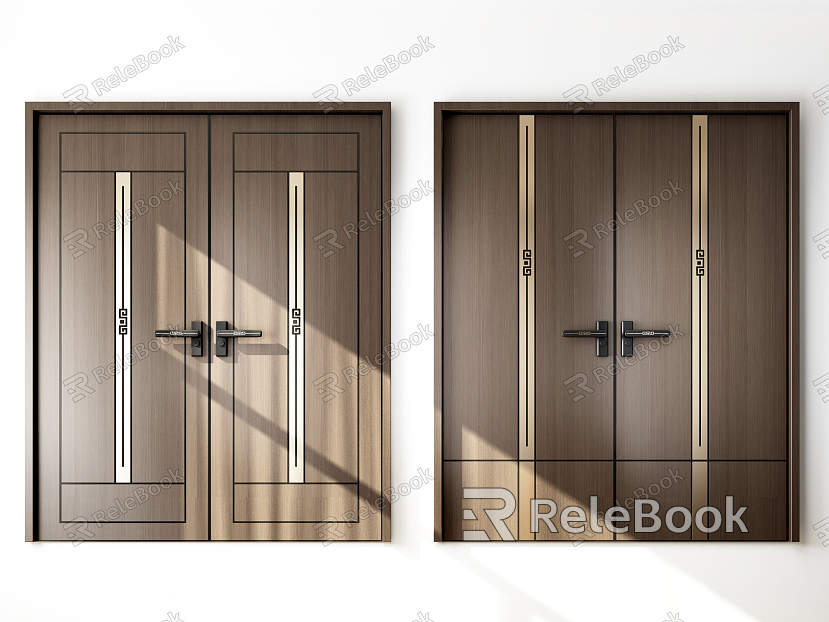 New Chinese style double door door model