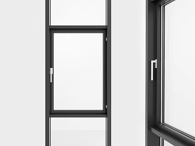 Modern Casement Window Design With Aluminum Frame For Home Ventilation And Energy Efficiency 3d model