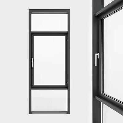Modern Casement Window Design With Aluminum Frame For Home Ventilation And Energy Efficiency 3d model