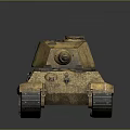 Realistic Military Tank With Detailed Cannon Tracks And Rusty Exterior Design