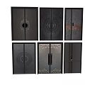 Creative Double Doors With Various Designs Decorative Elements Metal Textures And Wood Grain Details
