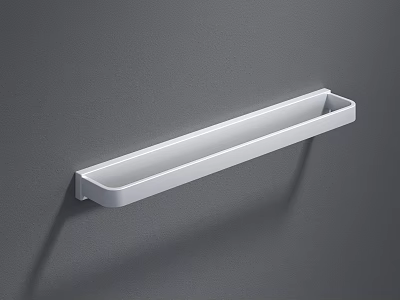 Contemporary White Long Strip Wall Light Fixture Mounted On Gray Indoor Wall 3d model