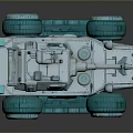 Detailed Armored Vehicle Model With Large Wheels Antenna And Weapon Turret