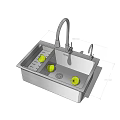 Stainless Steel Kitchen Sink With Faucet Drainer And Fresh Lemons