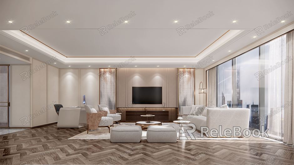 Modern Living Room Large Flat Floor Living Room model