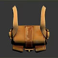 Vintage Orange Leather Shoulder Bag With Buckle Pockets For Daily Use