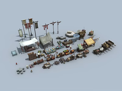 Chinese Booth 3d model