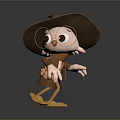 Cute Cartoon Bird Character With Cowboy Hat Glasses Vest And Yellow Feet