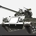 Green Military Tank With Long Barrel Heavy Tracks And Armored Design