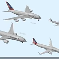 American Airlines Passenger Planes Including A321 A320 and CRJ900 Parked on Airport Tarmac
