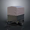 Utility Trailer With Canvas Cover And Steel Frame For Cargo Transport Use