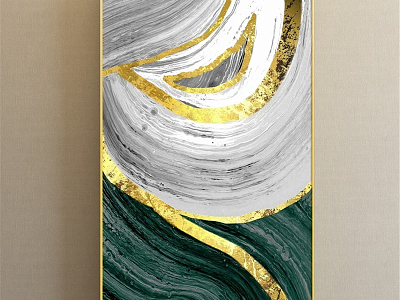 Modern abstract painting gold and silver study abstract color block decorative painting model