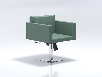 Modern Green Single Sofa With Armrests And Sleek Metal Base Design 3d model