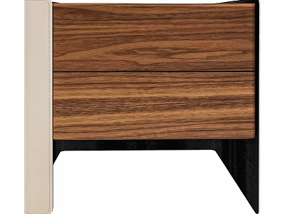 Modern Bedside Table Design With Wooden Drawer Black Legs And White Panel 3d model