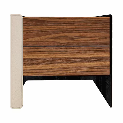 Modern Bedside Table Design With Wooden Drawer Black Legs And White Panel 3d model