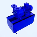 Blue Industrial Pump Equipment With Electric Motor And Square Base