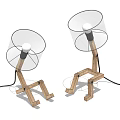 Solid wood decorative table lamp 3d model