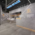 Spacious Freedom Fitness Gym With Treadmill Signage Geometric Walls And Bright Lighting