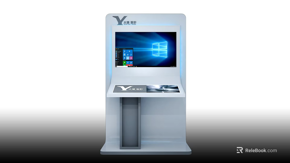 Modern Cloud Terminal Self Service Device With Interactive Screen For Office Use 3d model