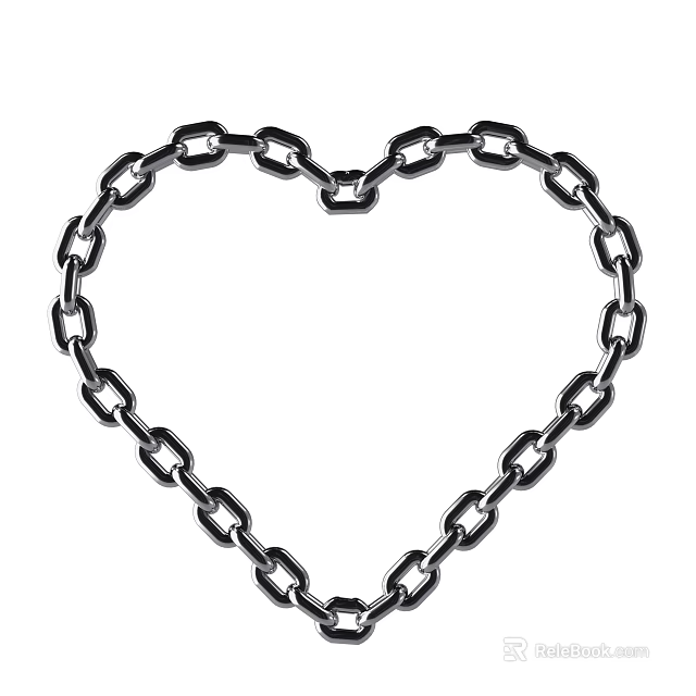 Creative Wrought Iron Chain Artwork Formed into Heart Shape Decorative Design 3d model 