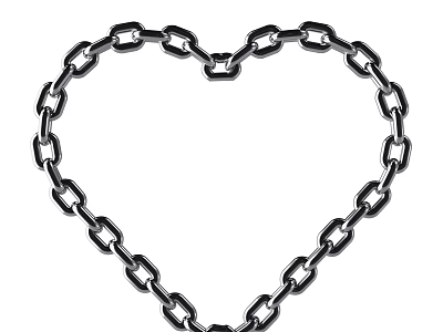 Creative Wrought Iron Chain Artwork Formed into Heart Shape Decorative Design 3d model