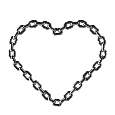 Creative Wrought Iron Chain Artwork Formed into Heart Shape Decorative Design 3d model