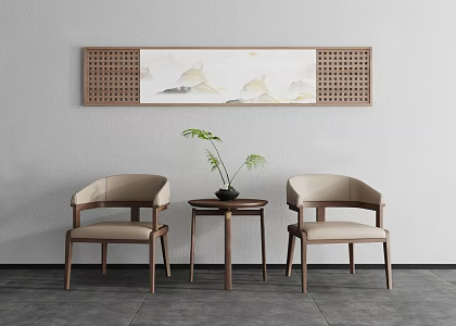 Casual table and chair combination 3d model