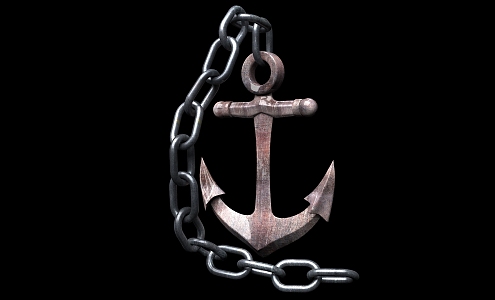 modern ship anchor 3d model