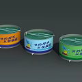 Save Electricity Promotion Buckets Three Colorful Containers With Slogan Graphics