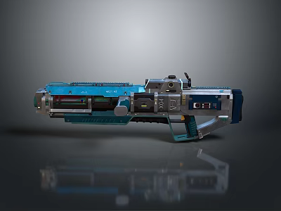 Futuristic Sci Fi Weapon Design with Blue Accents Metallic Structure and Advanced Tech Details 3d model