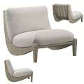 Stylish Modern Single Sofa With Soft Fabric Cushion And Wooden Frame Design