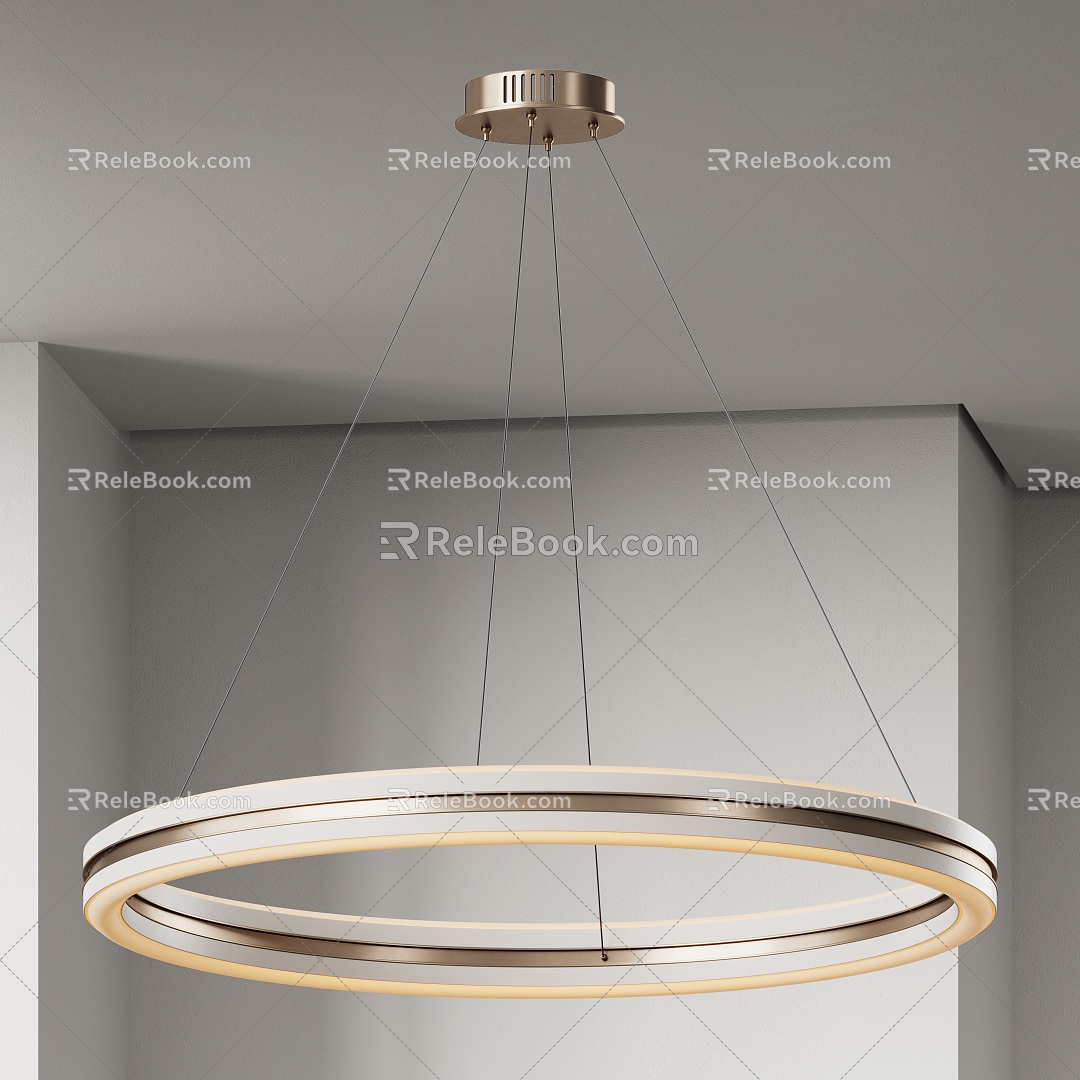 Modern Chandelier Light Luxury Minimalist Cream Style 3d model