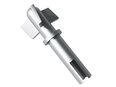 Silver Metal Mechanical Component With Cylindrical Body And Flat End Features 3d model