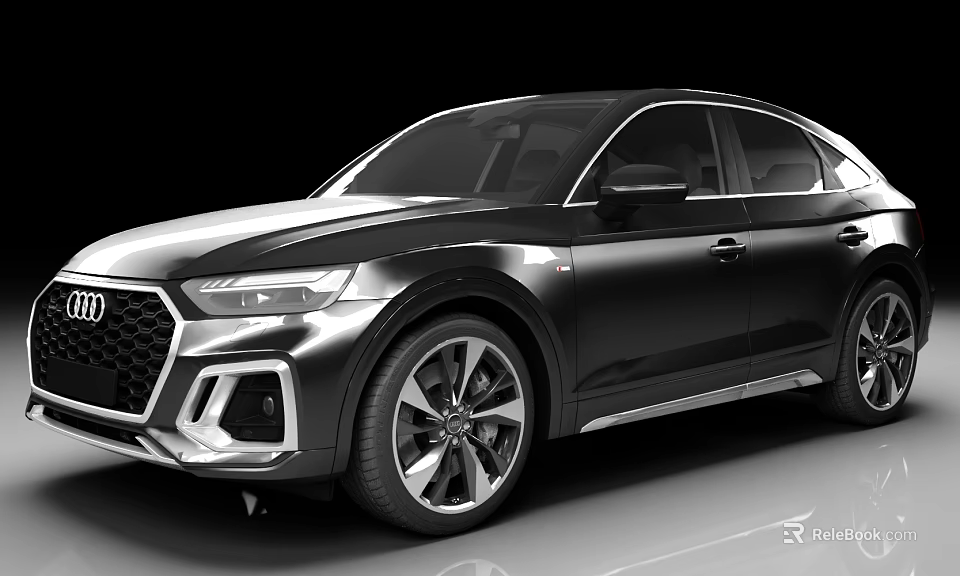 Audi Black SUV Modern Sporty Design With Stylish Front Grille And Alloy Wheels 3d model 