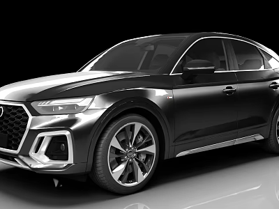 Audi Black SUV Modern Sporty Design With Stylish Front Grille And Alloy Wheels 3d model