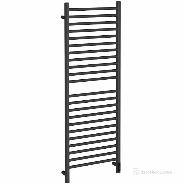 Modern Bathroom Accessories Black Vertical Striped Storage Rack For Towels 3d model 