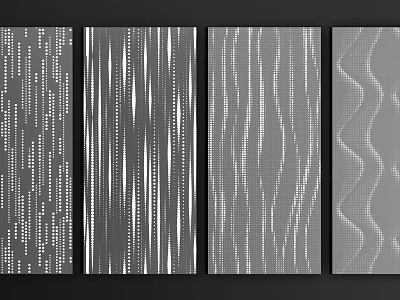 Abstract Grey Background With White Lines And Dot Decorative Textures 3d model