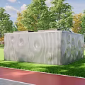 Modern fenced distribution box facade decorative fenced perforated plate 3d model