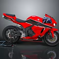 Red Suzuki Sportbike With Black Seat And Sleek Design On Kickstand