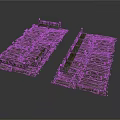 Ancient Wooden Architectural Platform Structures With Railings And Plank Design