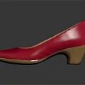 Red Leather Block Heel Shoes Classic Elegant Women’s Fashion Footwear Design