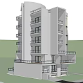 Modern Detached Villa With Curved Design Multiple Balconies And Glass Facade