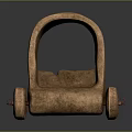 Traditional Handcrafted Wooden Cart With Curved Roof Textured Surface And Wheels